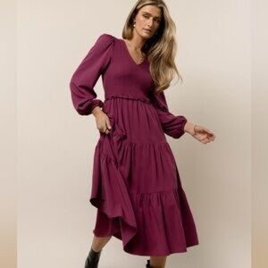 knee length dresses for ladies Amanda Tiered Dress in Cream